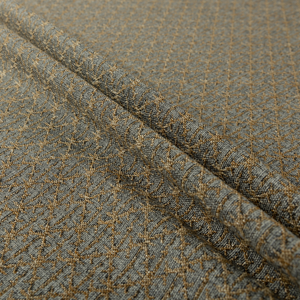 Baraka Geometric Pattern Orange Grey Colour Upholstery Fabric CTR-2493 - Roman Blinds