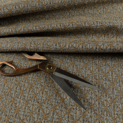 Baraka Geometric Pattern Orange Grey Colour Upholstery Fabric CTR-2493 - Roman Blinds