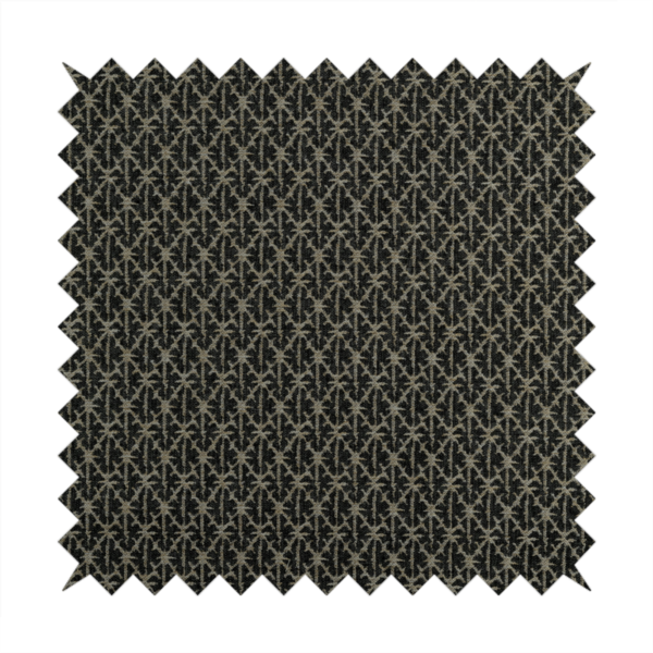 Baraka Geometric Pattern Cream Black Colour Upholstery Fabric CTR-2494 - Handmade Cushions