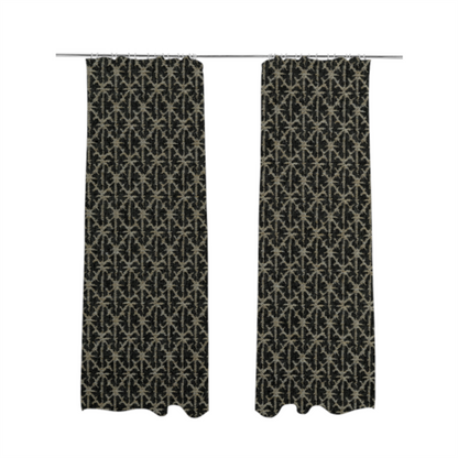 Baraka Geometric Pattern Cream Black Colour Upholstery Fabric CTR-2494 - Made To Measure Curtains