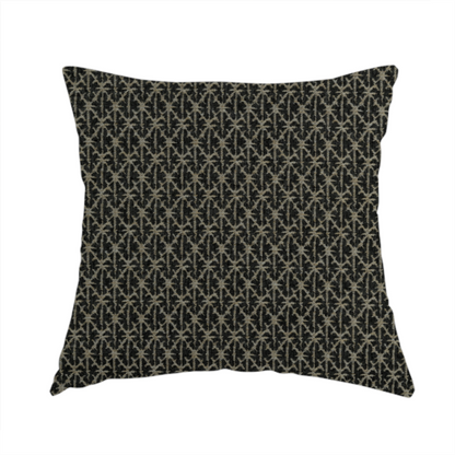 Baraka Geometric Pattern Cream Black Colour Upholstery Fabric CTR-2494 - Handmade Cushions