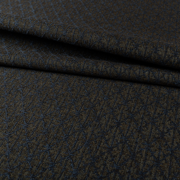 Baraka Geometric Pattern Blue Brown Colour Upholstery Fabric CTR-2495 - Roman Blinds