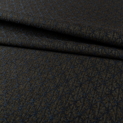 Baraka Geometric Pattern Blue Brown Colour Upholstery Fabric CTR-2495