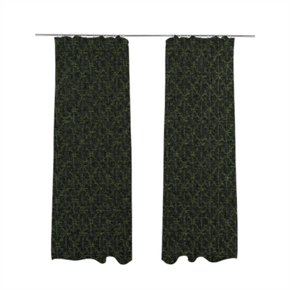 Baraka Geometric Pattern Black Green Colour Upholstery Fabric CTR-2496 - Made To Measure Curtains