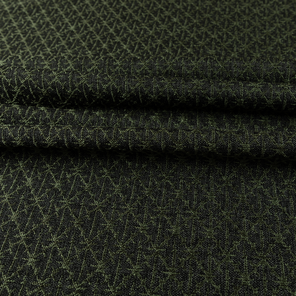 Baraka Geometric Pattern Black Green Colour Upholstery Fabric CTR-2496 - Roman Blinds