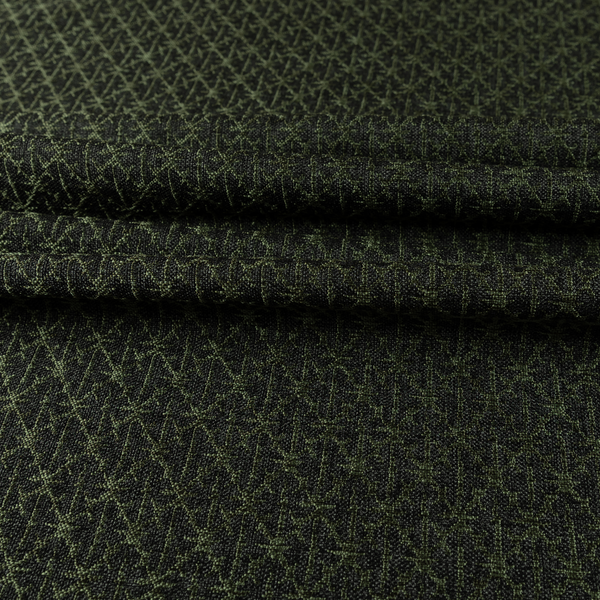 Baraka Geometric Pattern Black Green Colour Upholstery Fabric CTR-2496