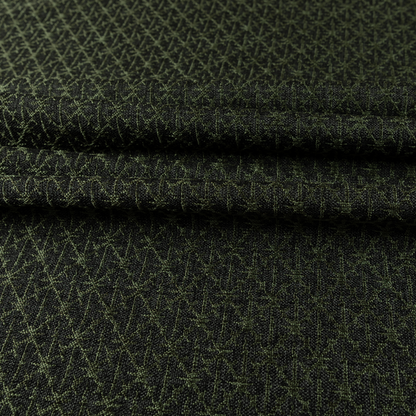 Baraka Geometric Pattern Black Green Colour Upholstery Fabric CTR-2496 - Made To Measure Curtains