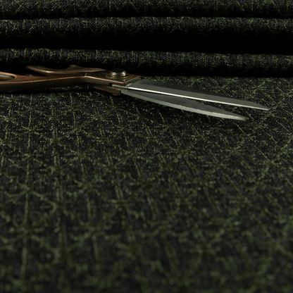 Baraka Geometric Pattern Black Green Colour Upholstery Fabric CTR-2496 - Roman Blinds