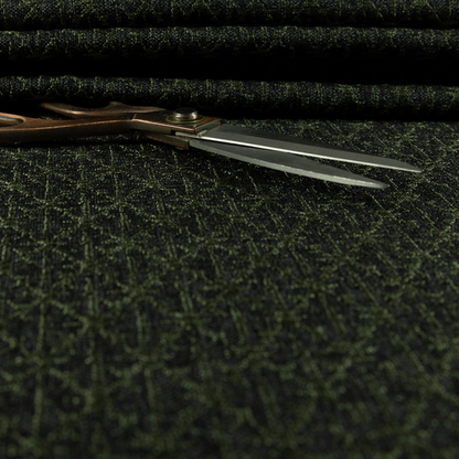 Baraka Geometric Pattern Black Green Colour Upholstery Fabric CTR-2496 - Made To Measure Curtains