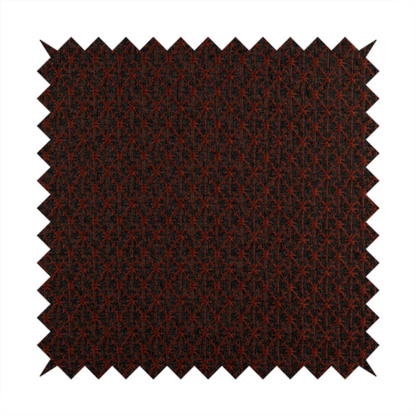 Baraka Geometric Pattern Black Red Colour Upholstery Fabric CTR-2497 - Roman Blinds