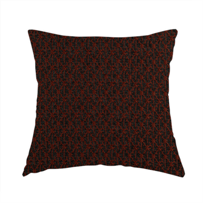 Baraka Geometric Pattern Black Red Colour Upholstery Fabric CTR-2497 - Handmade Cushions