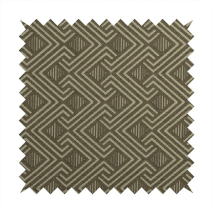 Erina Geometric Patterned Weave Brown Colour Upholstery Fabric CTR-2498 - Made To Measure Curtains