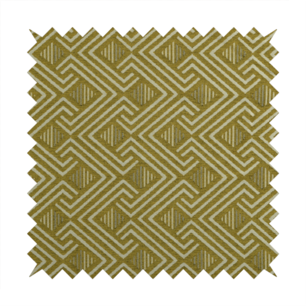 Erina Geometric Patterned Weave Yellow Colour Upholstery Fabric CTR-2501 - Made To Measure Curtains