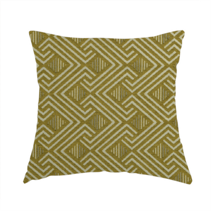 Erina Geometric Patterned Weave Yellow Colour Upholstery Fabric CTR-2501 - Handmade Cushions