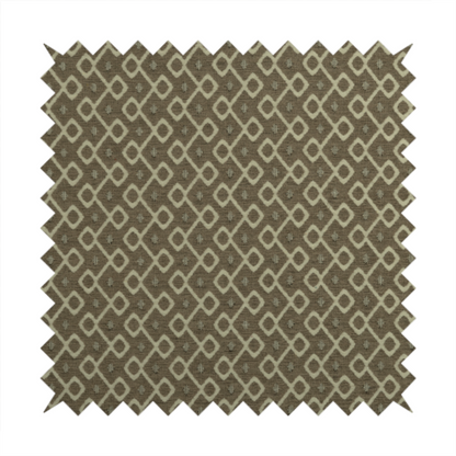 Erum Geometric Patterned Weave Brown Colour Upholstery Fabric CTR-2505 - Handmade Cushions