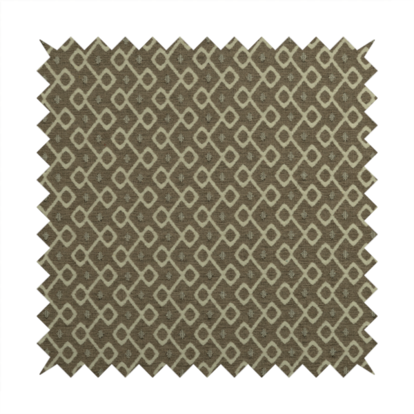 Erum Geometric Patterned Weave Brown Colour Upholstery Fabric CTR-2505 - Made To Measure Curtains