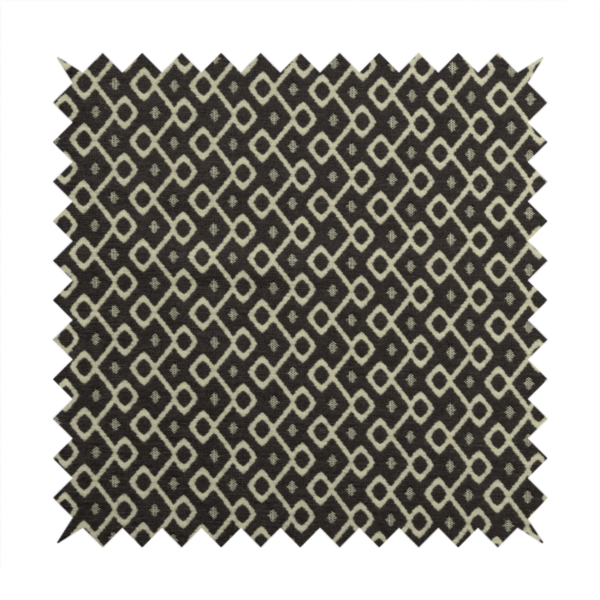 Erum Geometric Patterned Weave Grey Colour Upholstery Fabric CTR-2506