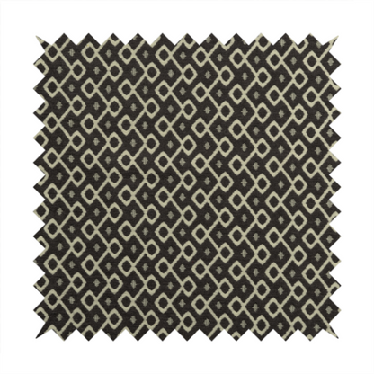 Erum Geometric Patterned Weave Grey Colour Upholstery Fabric CTR-2506