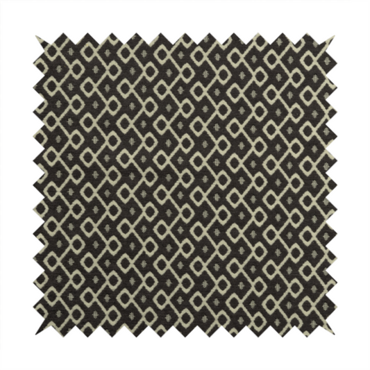 Erum Geometric Patterned Weave Grey Colour Upholstery Fabric CTR-2506