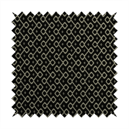 Erum Geometric Patterned Weave Black Colour Upholstery Fabric CTR-2507 - Roman Blinds