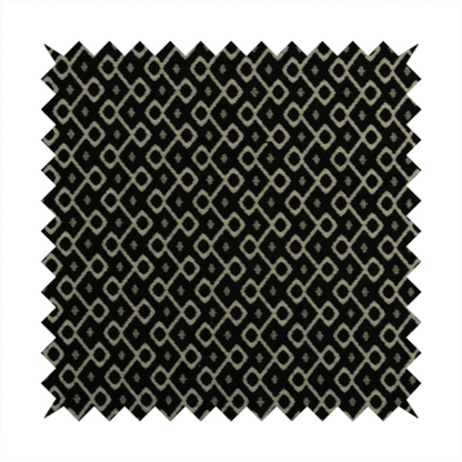 Erum Geometric Patterned Weave Black Colour Upholstery Fabric CTR-2507 - Handmade Cushions