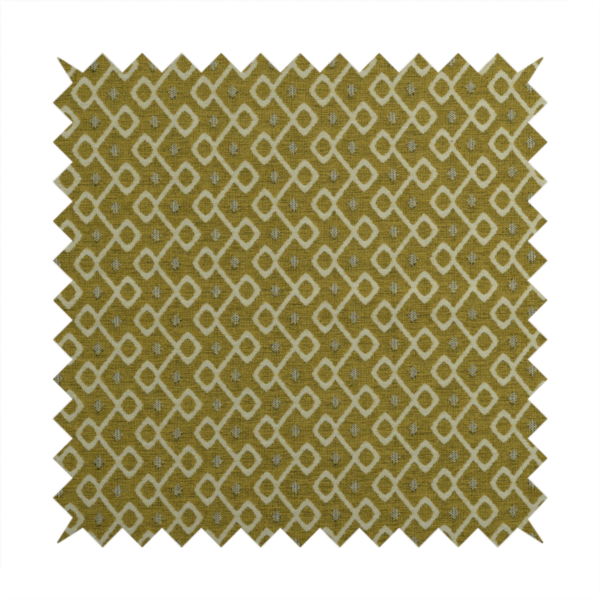 Erum Geometric Patterned Weave Yellow Colour Upholstery Fabric CTR-2508 - Made To Measure Curtains