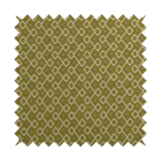 Erum Geometric Patterned Weave Yellow Colour Upholstery Fabric CTR-2508