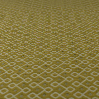 Erum Geometric Patterned Weave Yellow Colour Upholstery Fabric CTR-2508