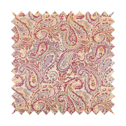 Colarto Collection Purple Lilac Colour In Paisley Pattern Chenille Furnishing Fabric CTR-251 - Made To Measure Curtains