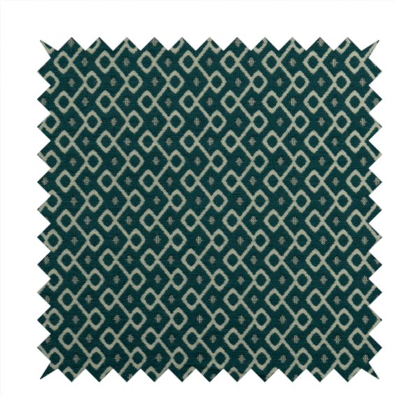 Erum Geometric Patterned Weave Blue Teal Colour Upholstery Fabric CTR-2510 - Made To Measure Curtains