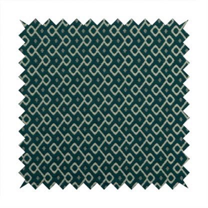 Erum Geometric Patterned Weave Blue Teal Colour Upholstery Fabric CTR-2510 - Made To Measure Curtains