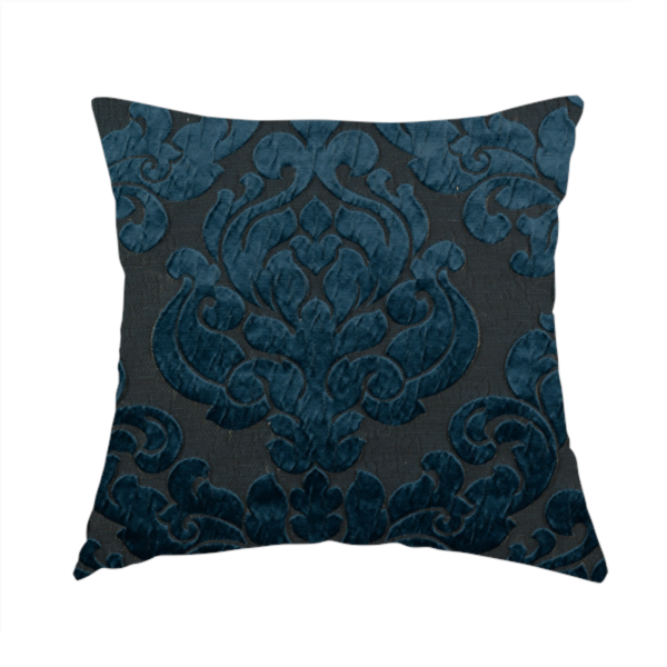 Paradise Damask Pattern In Blue Upholstery Fabric CTR-2512 | Cushions ...