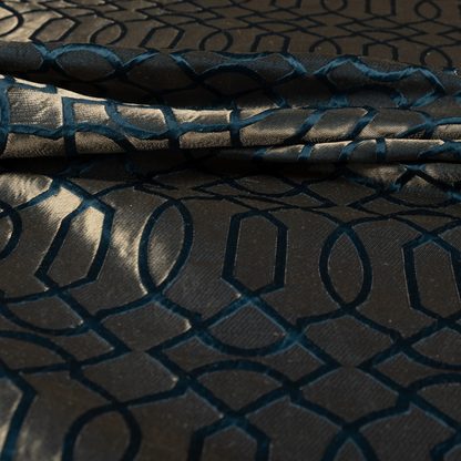 Paradise Trellis Pattern In Blue Upholstery Fabric CTR-2514 - Handmade Cushions