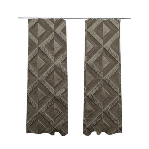 Paradise Geometric Pattern In Brown Upholstery Fabric CTR-2516 - Made To Measure Curtains