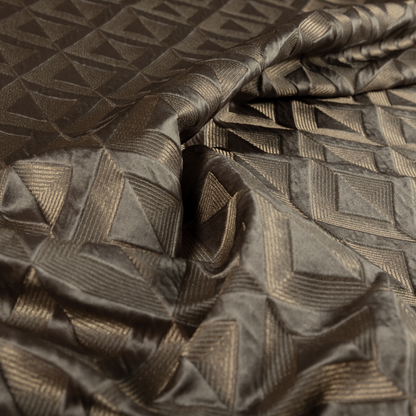 Paradise Geometric Pattern In Brown Upholstery Fabric CTR-2516 - Made To Measure Curtains