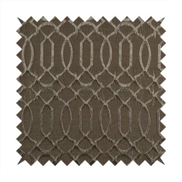 Paradise Trellis Pattern In Brown Upholstery Fabric CTR-2517 - Made To Measure Curtains