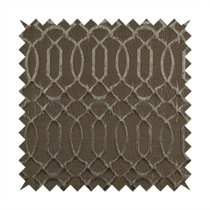 Paradise Trellis Pattern In Brown Upholstery Fabric CTR-2517