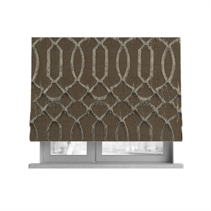 Paradise Trellis Pattern In Brown Upholstery Fabric CTR-2517 - Roman Blinds