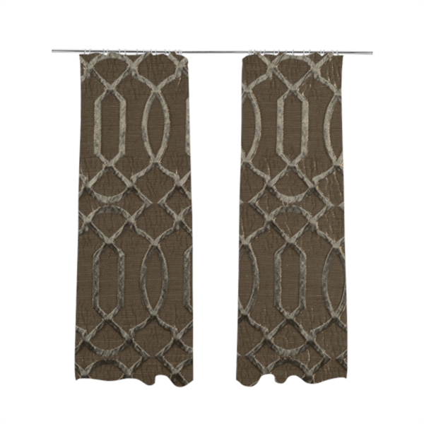 Paradise Trellis Pattern In Brown Upholstery Fabric CTR-2517 - Made To Measure Curtains