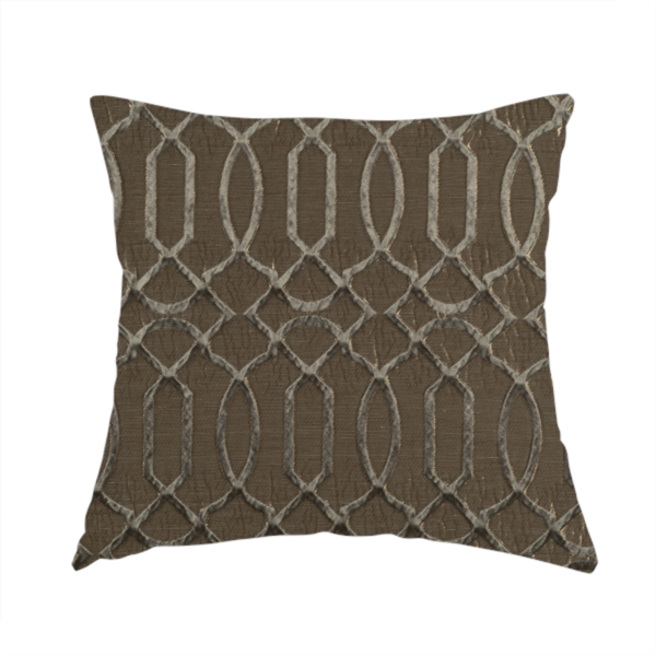 Paradise Trellis Pattern In Brown Upholstery Fabric CTR-2517 - Handmade Cushions