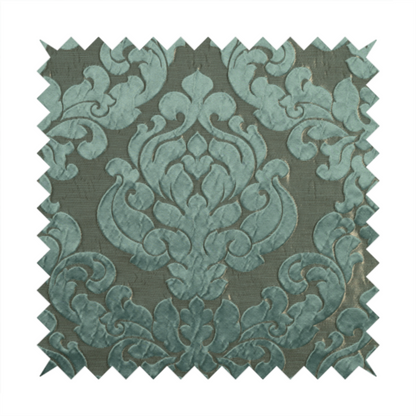 Paradise Damask Pattern In Green Upholstery Fabric CTR-2518 - Handmade Cushions