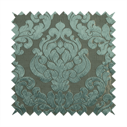 Paradise Damask Pattern In Green Upholstery Fabric CTR-2518 - Made To Measure Curtains