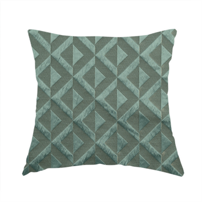 Paradise Geometric Pattern In Green Upholstery Fabric CTR-2519 - Handmade Cushions