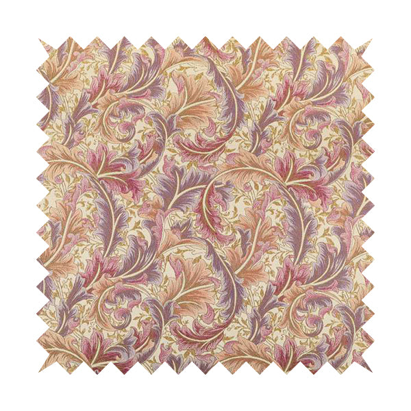 Colarto Collection Purple Lilac Colour In Floral Pattern Chenille Furnishing Fabric CTR-252 - Roman Blinds