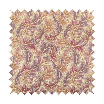 Colarto Collection Purple Lilac Colour In Floral Pattern Chenille Furnishing Fabric CTR-252 - Made To Measure Curtains