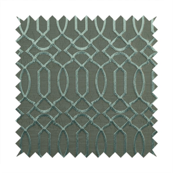 Paradise Trellis Pattern In Green Upholstery Fabric CTR-2520 - Roman Blinds