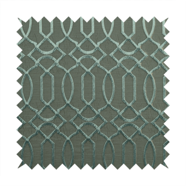 Paradise Trellis Pattern In Green Upholstery Fabric CTR-2520 - Made To Measure Curtains