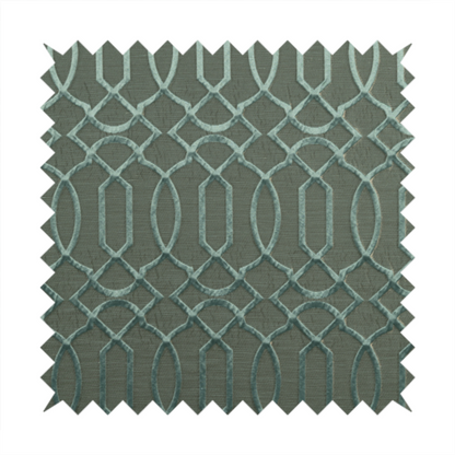 Paradise Trellis Pattern In Green Upholstery Fabric CTR-2520