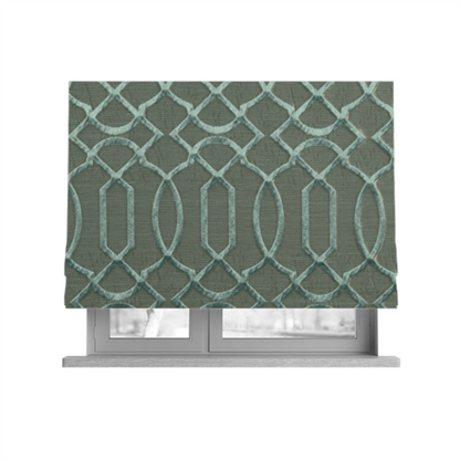 Paradise Trellis Pattern In Green Upholstery Fabric CTR-2520 - Roman Blinds