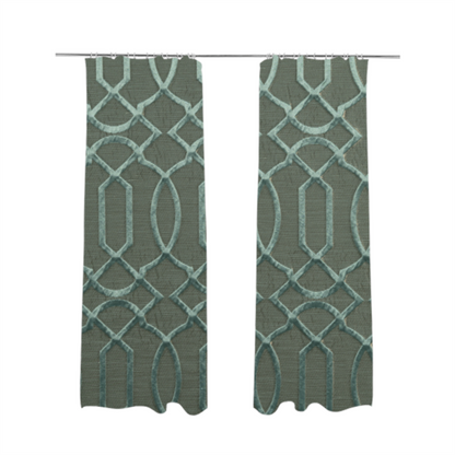 Paradise Trellis Pattern In Green Upholstery Fabric CTR-2520 - Made To Measure Curtains